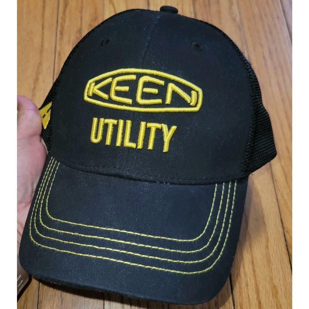 Keen Utility Black / Yellow Adjustable Cap Hat Double Mesh - Great Trucker Hat